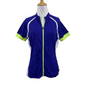 Cannondale Jersey Women M Medium Blue Prelude Mesh Panels Full Zip Cycling Shirt